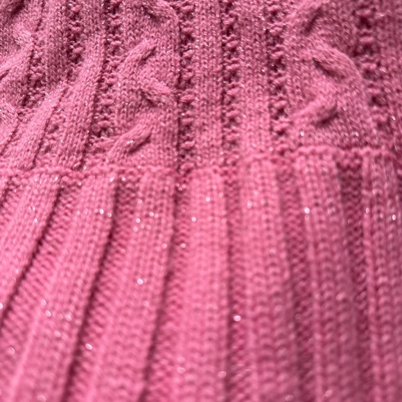 Express Y2K Glittery Pink Turtleneck Small - Picture 3 of 5